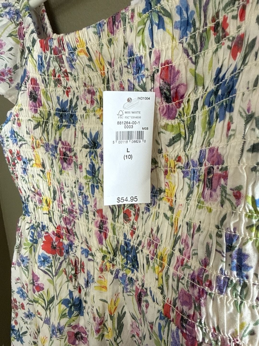 Gap Kids Floral Smocked Flutter Sleeve Midi Dress 4