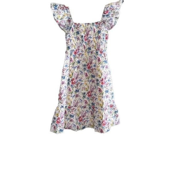 Gap Kids Floral Smocked Flutter Sleeve Midi Dress