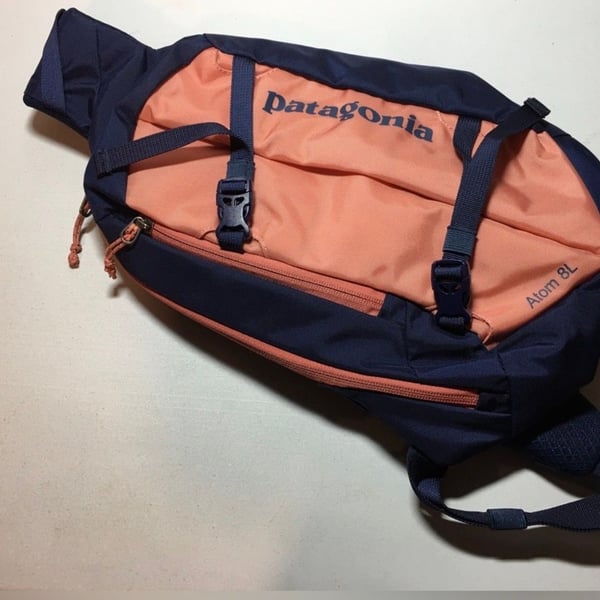 Patagonia Atom Sling 8L Navy and Coral Crossbody Bag