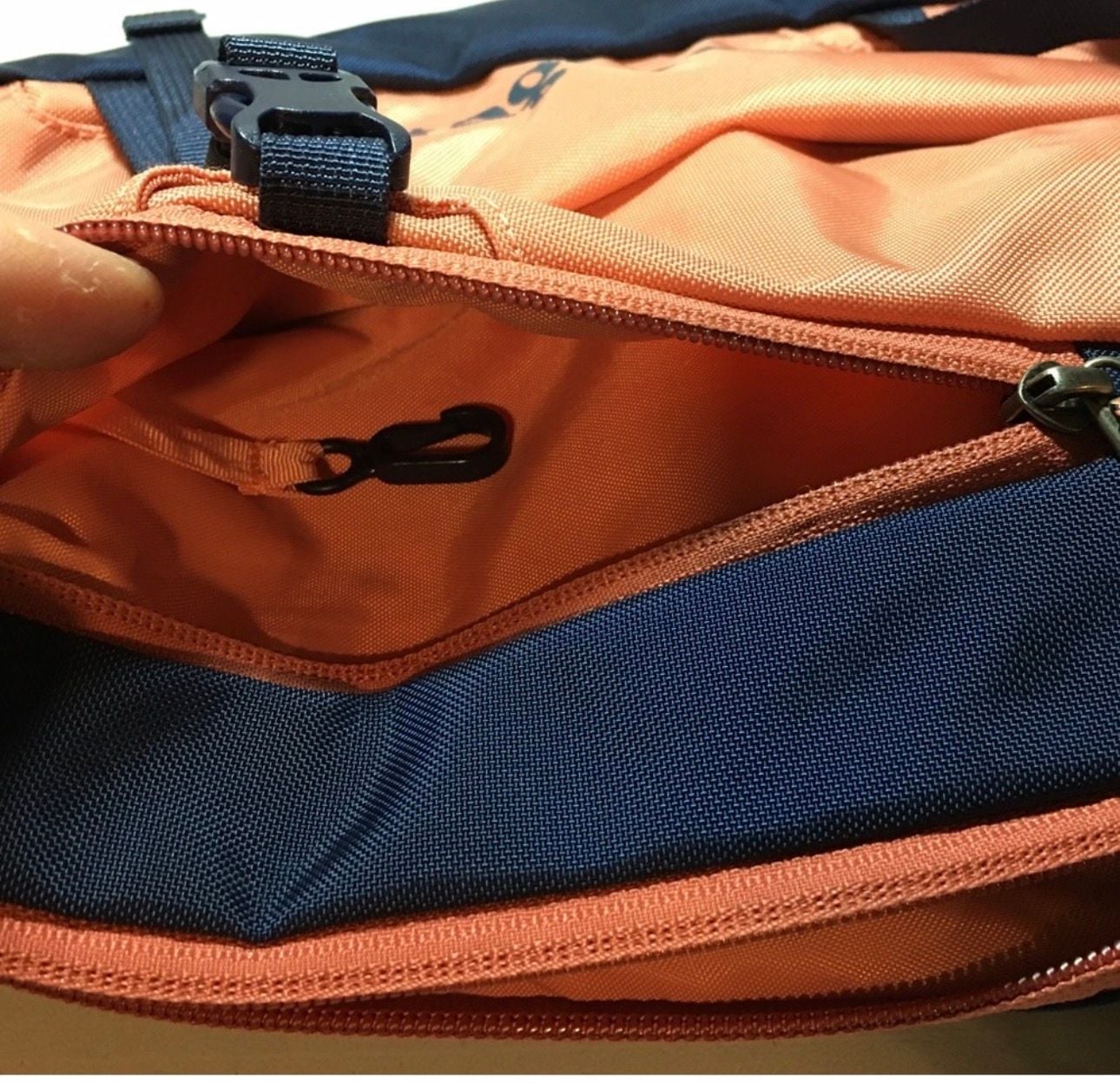 Patagonia Atom Sling 8L Navy and Coral Crossbody Bag 7