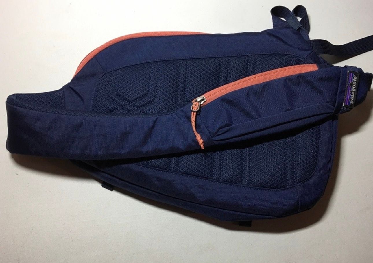 Patagonia Atom Sling 8L Navy and Coral Crossbody Bag 9