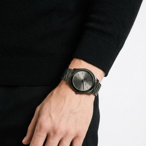 I Michael Kors MK8507 Oversized Slim Runway Black-Tone Stainless Steel Watch