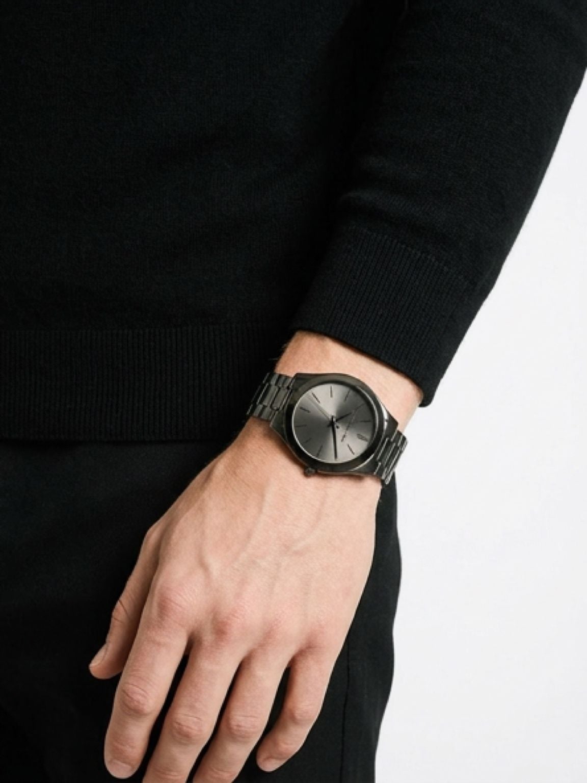I Michael Kors MK8507 Oversized Slim Runway Black-Tone Stainless Steel Watch 7