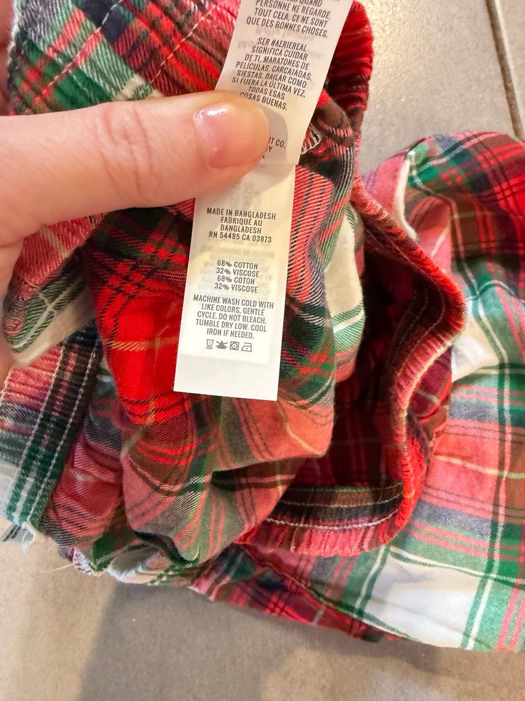 Aerie Women's Red and Green Plaid Flannel Pajama Boxer Shorts 5