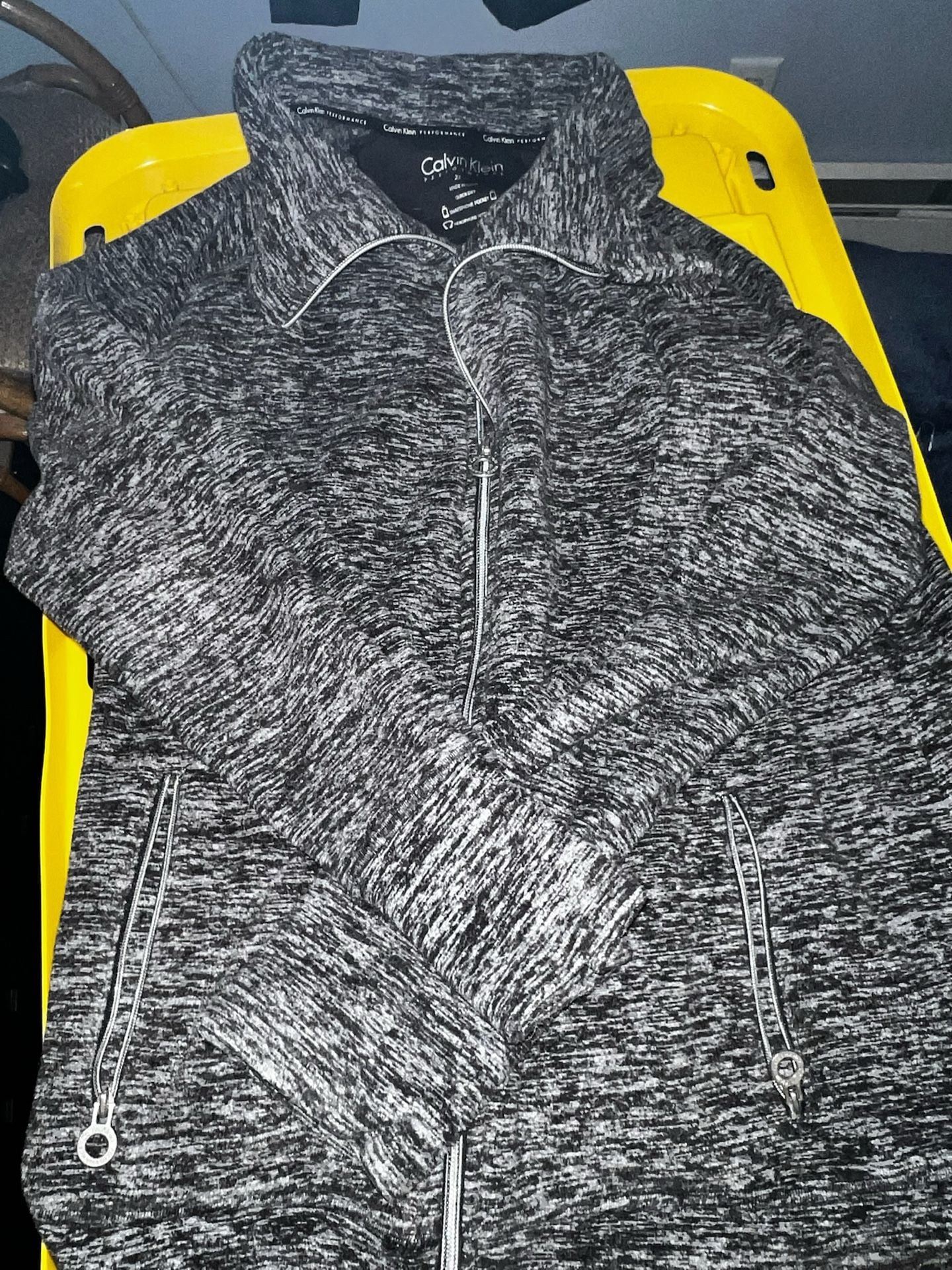 Calvin Klein Performance Women's Plus 2X Marled Fleece Full Zip Jacket 1