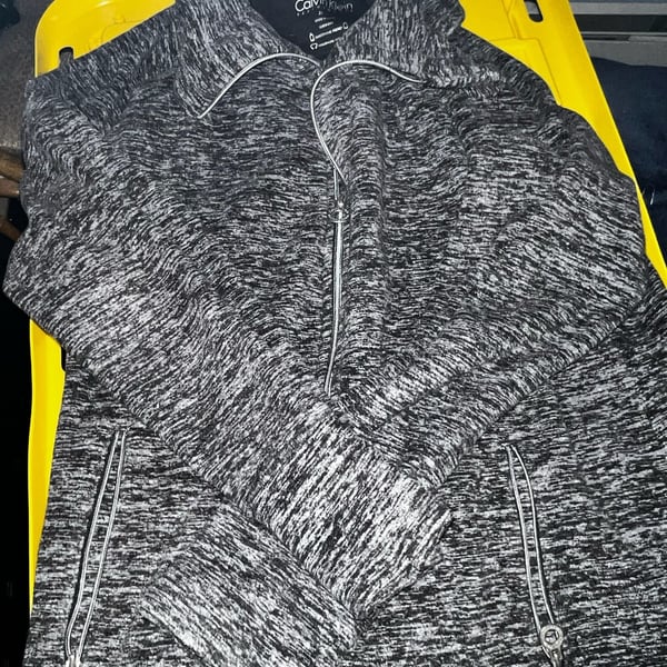 Calvin Klein Performance Women's Plus 2X Marled Fleece Full Zip Jacket