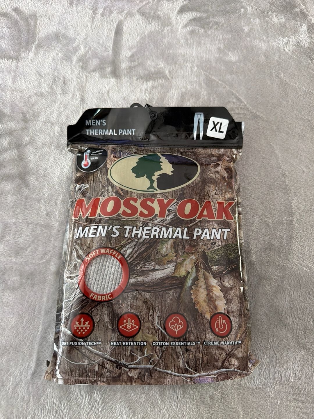 Mossy Oak Men's Thermal Pant Waffle Knit Base Layer Grey Size XL 1