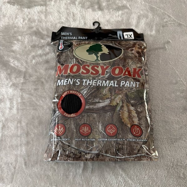 Mossy Oak Men's Thermal Pant Waffle Knit Base Layer XL Black