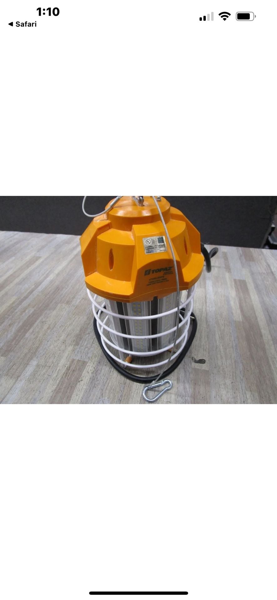 Topaz 100W LED Portable Temporary Construction Work Light 11000 Lumens 5000K 8