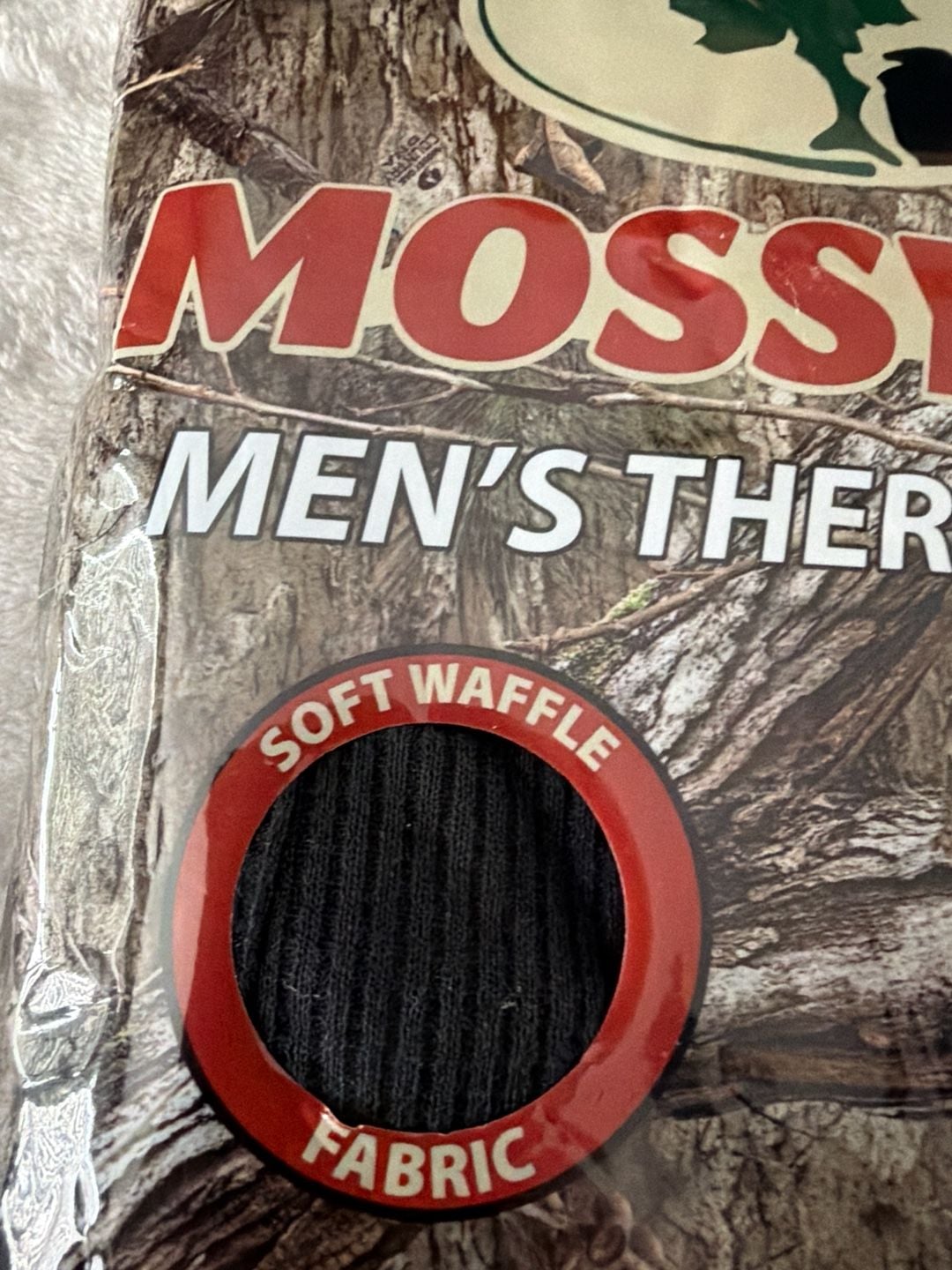Mossy Oak Men's Thermal Pant Cotton Blend Soft Waffle Fabric Black Size Small 2
