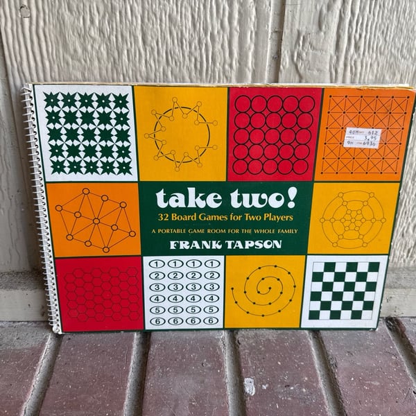 Vintage 1977 Take Two! 32 Board Games for Two Players by Frank Tapson Spiral Bound Book