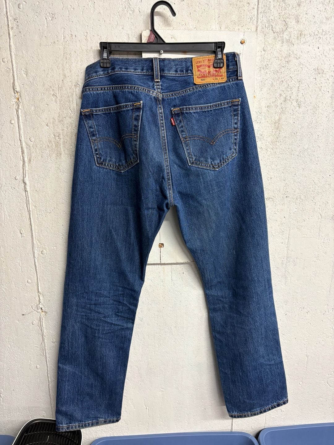 Levi's 505 Regular Fit Straight Leg Jeans W31 L32 Medium Wash Big E 6