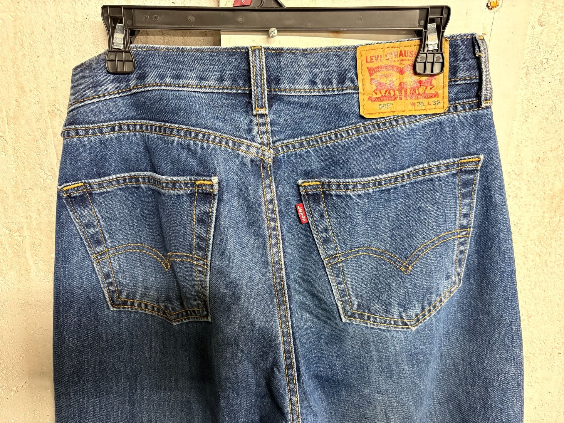 Levi's 505 Regular Fit Straight Leg Jeans W31 L32 Medium Wash Big E 7