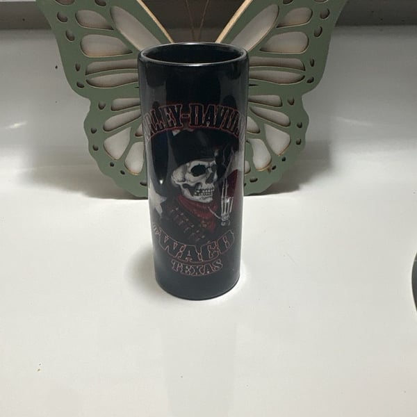 Harley-Davidson Waco Texas Skeleton Pirate Tall Shot Glass