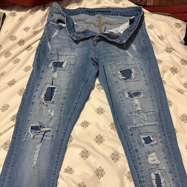 rue21 Twentyone Premium Distressed Patchwork Skinny Jeans