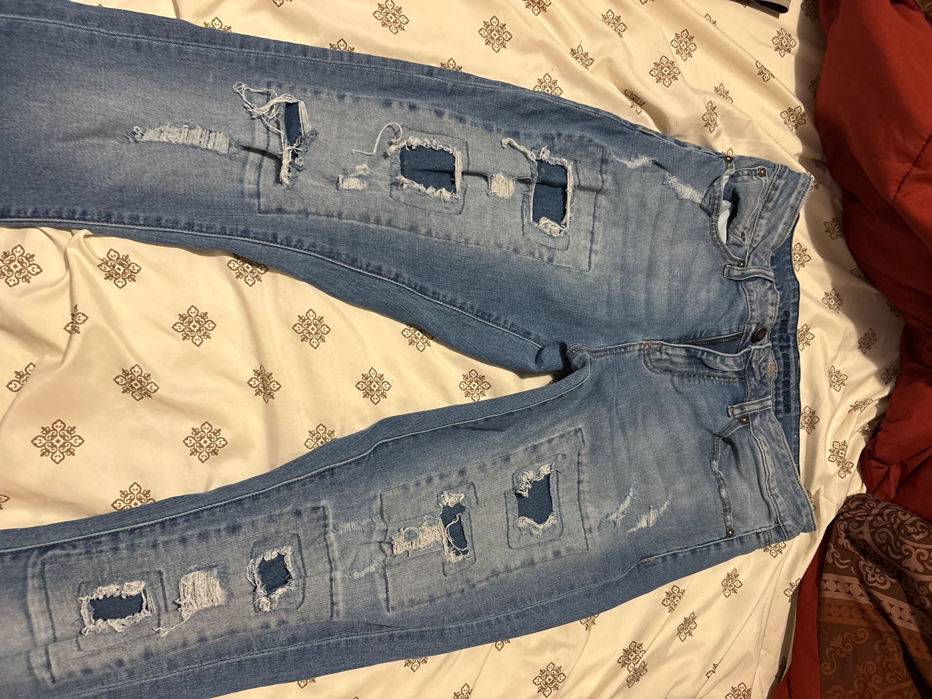 rue21 Twentyone Premium Distressed Patchwork Skinny Jeans 2