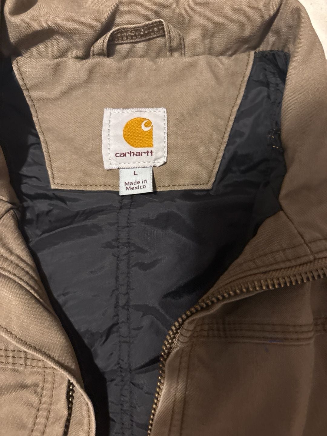 Carhartt Sandstone Mock Neck Quilt-Lined Vest Brown Size Large 4