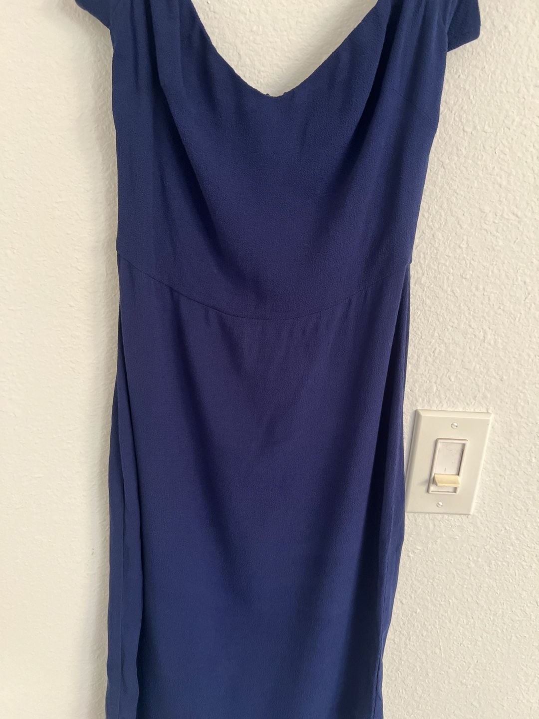Reformation Ives Mini Dress in Navy Blue Tie Shoulder Cocktail Dress 7