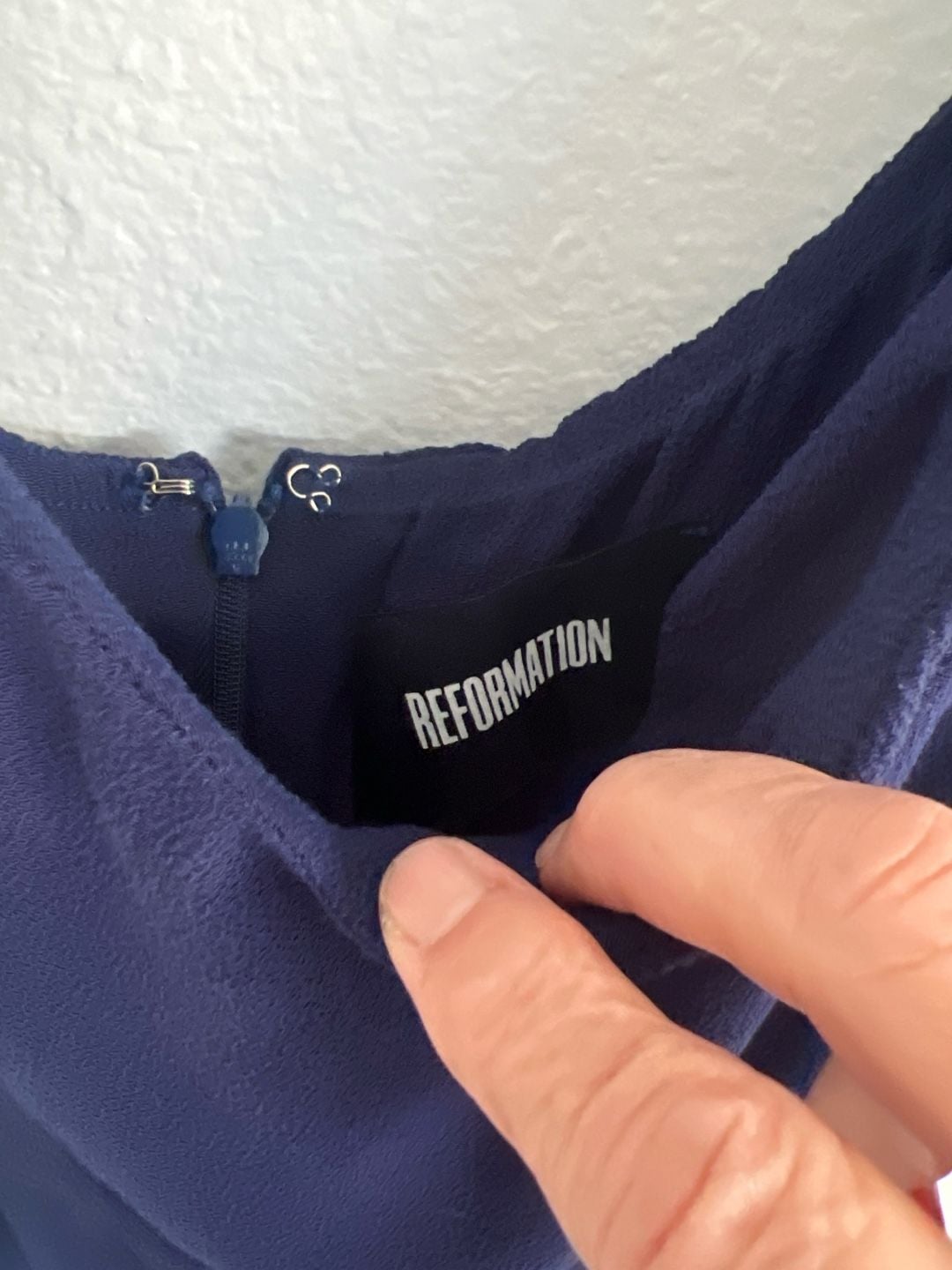 Reformation Ives Mini Dress in Navy Blue Tie Shoulder Cocktail Dress 9