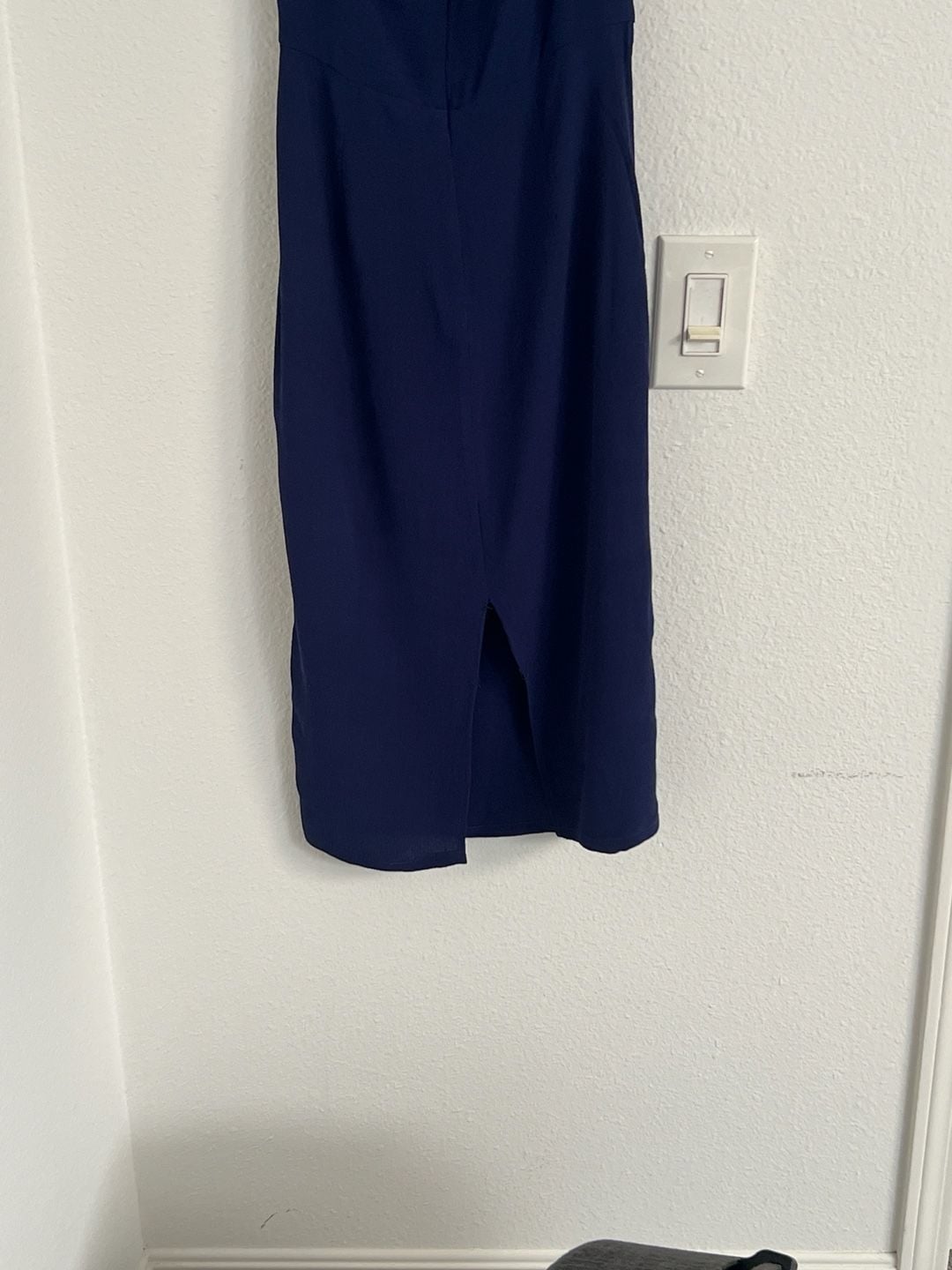 Reformation Ives Mini Dress in Navy Blue Tie Shoulder Cocktail Dress 12