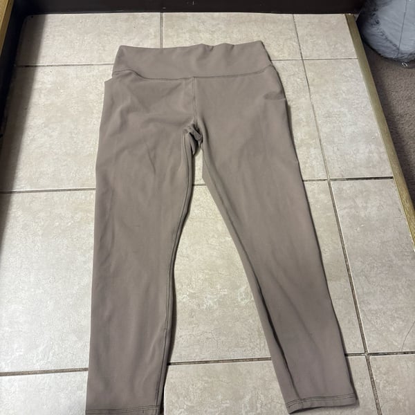 Fabletics PowerHold High-Waisted Leggings in Taupe