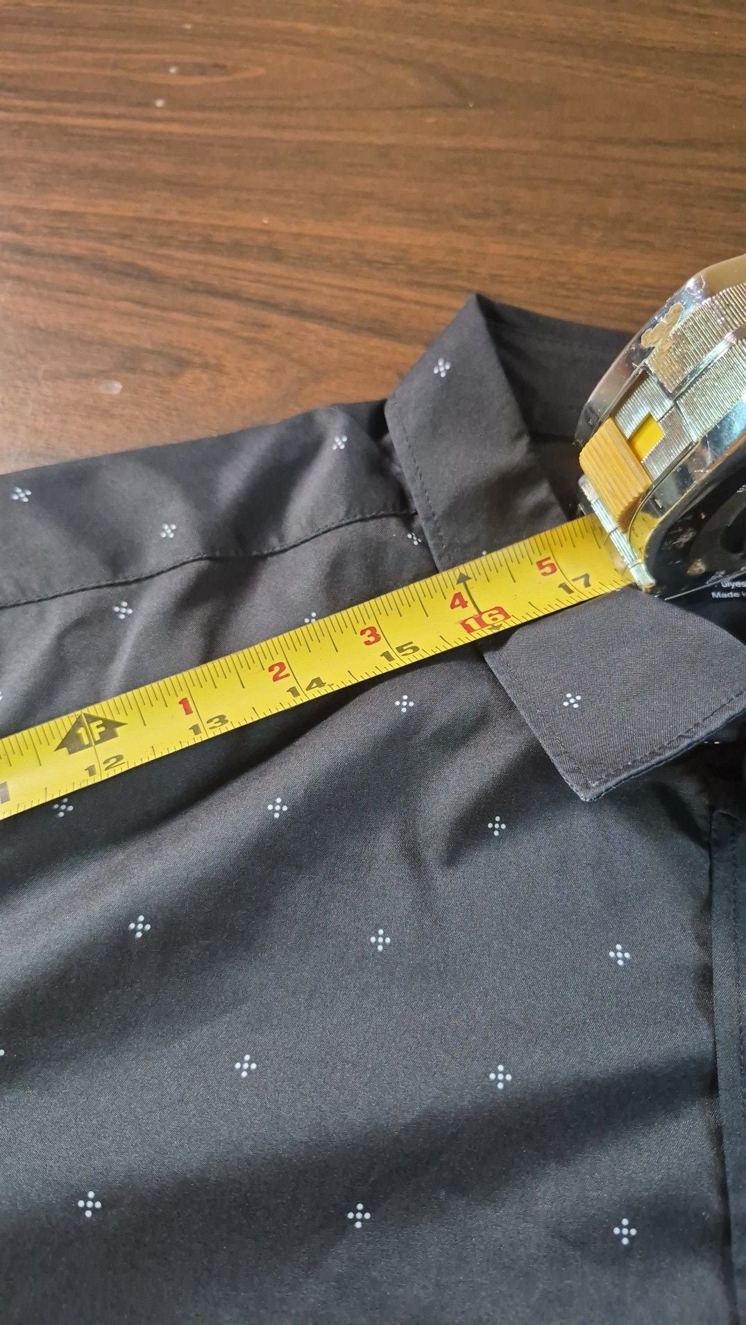 Men's Shirtcraft Performance Slim Fit Black Dotted Button Down Shirt XL 8