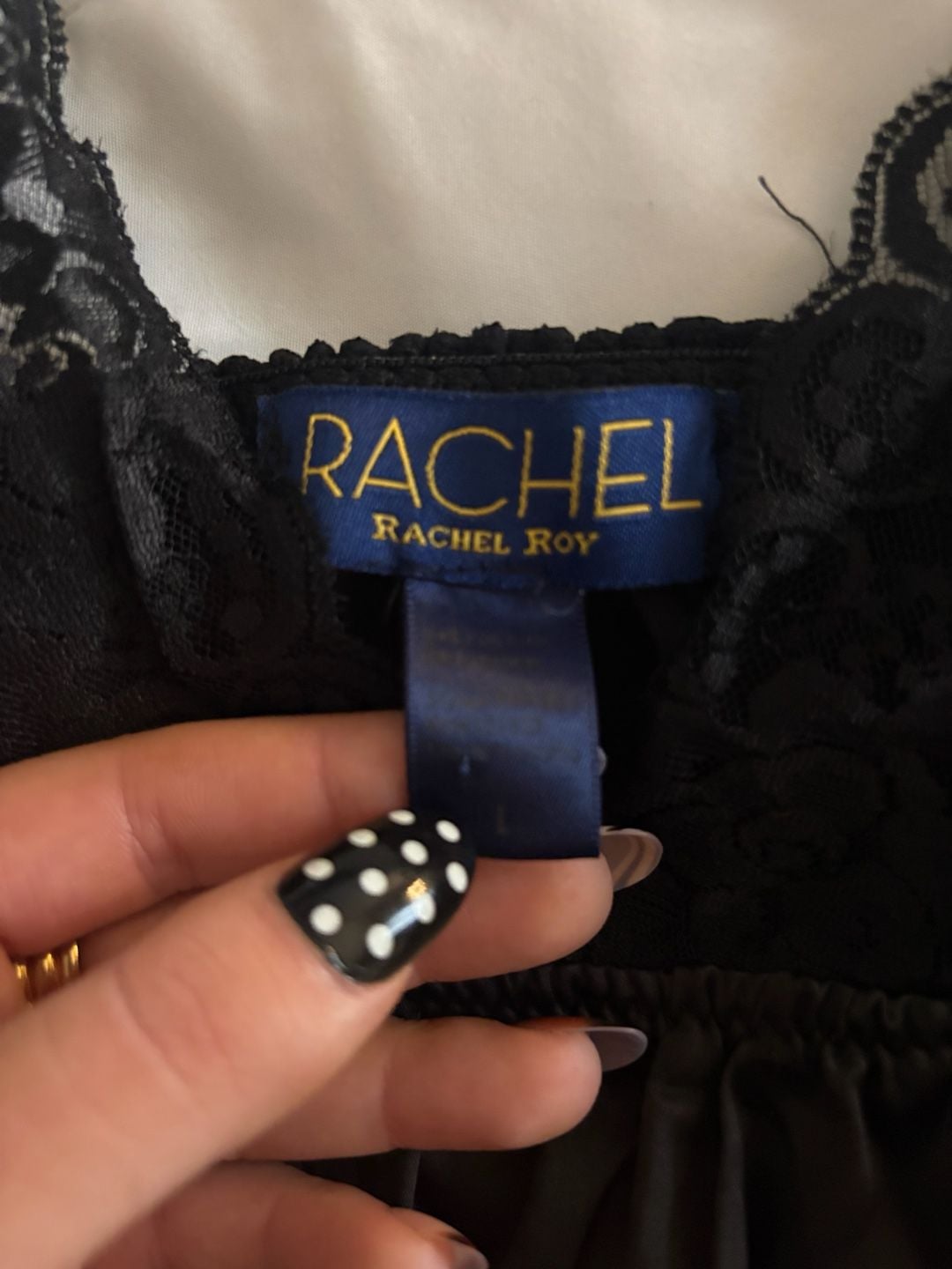 Rachel Rachel Roy Black Satin and Lace Babydoll Chemise 5