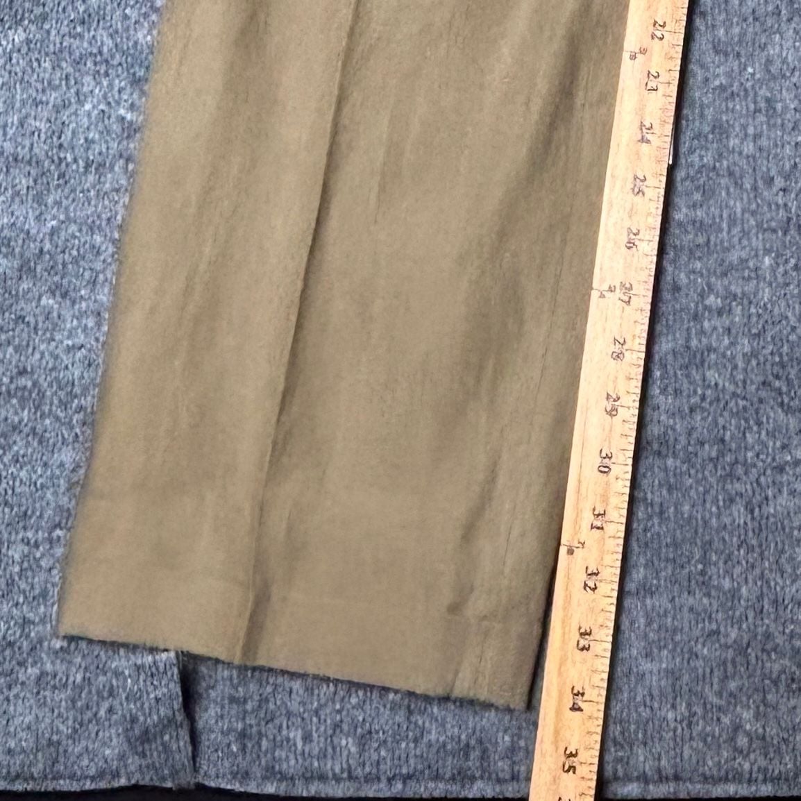 Vintage Beau Brummel 2-Piece Suit Mens 44L 36x34 Linen Beige Pleated Italy 24