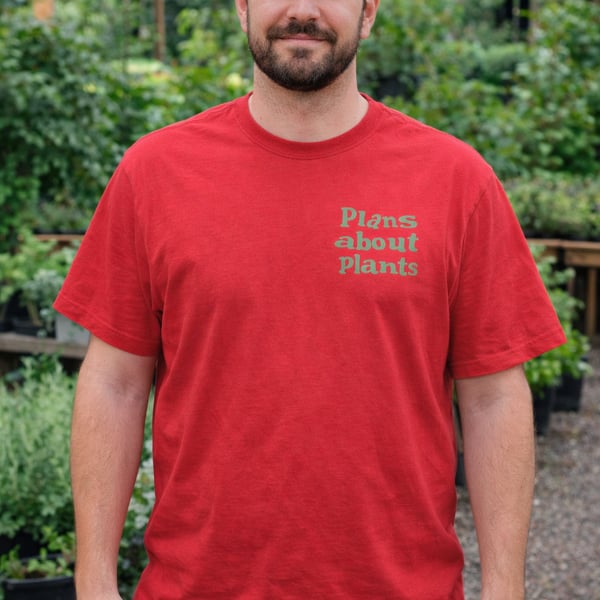 H&M Relaxed Fit Printed Red Graphic T-Shirt Plans About Plants