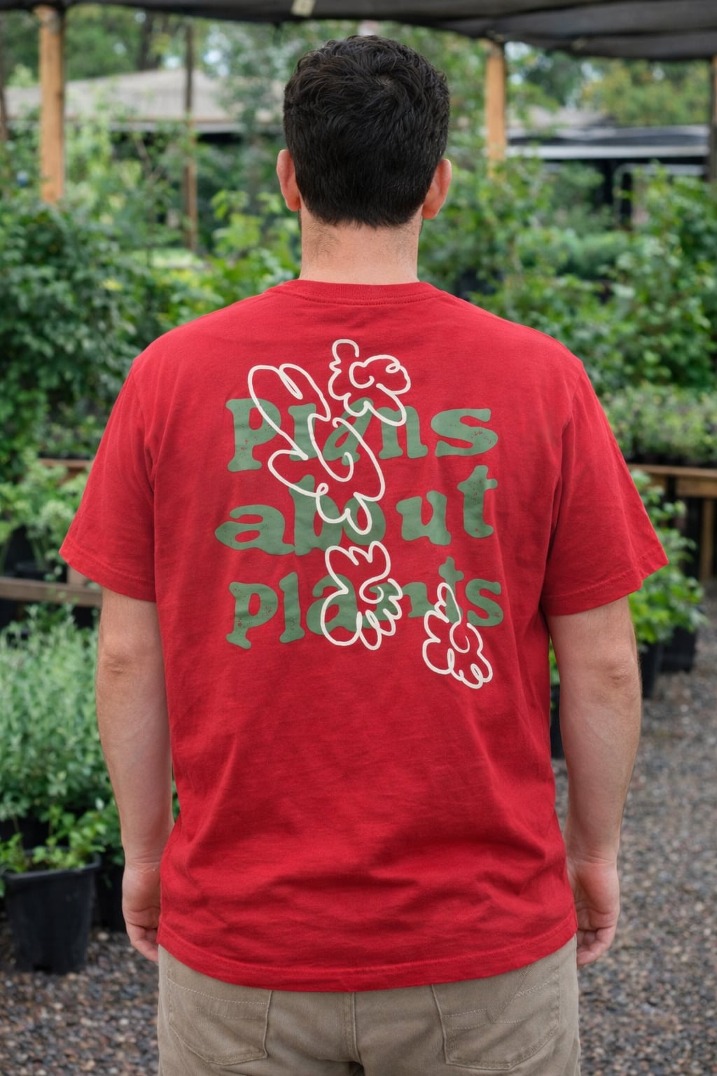 H&M Relaxed Fit Printed Red Graphic T-Shirt Plans About Plants 3