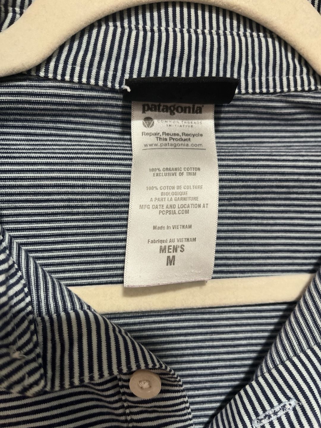 Patagonia Men's 100% Organic Cotton Striped Squeaky Clean Polo Shirt Size Medium 5