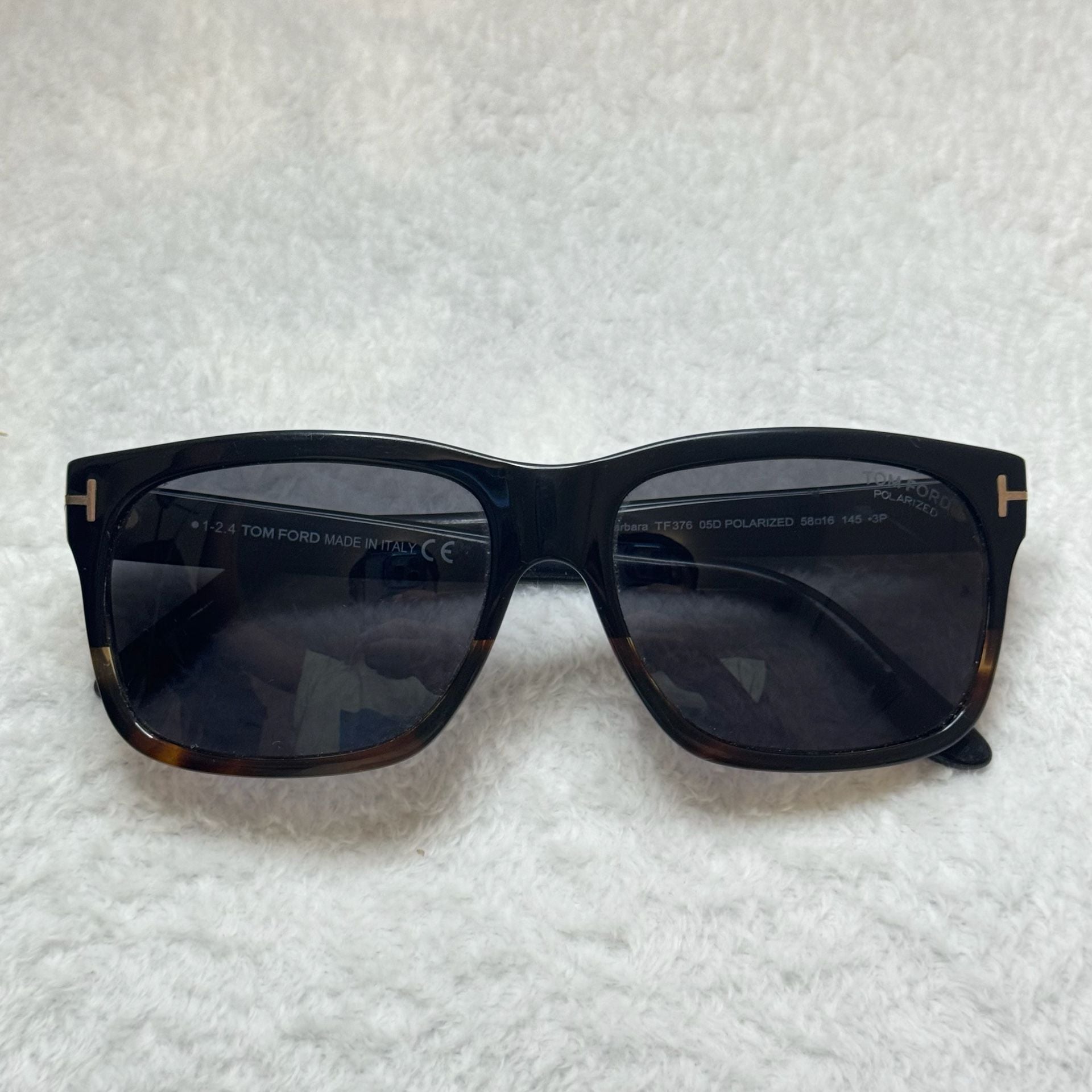 Tom Ford Barbara TF376 05D Black/Havana Polarized Rectangular Sunglasses 2