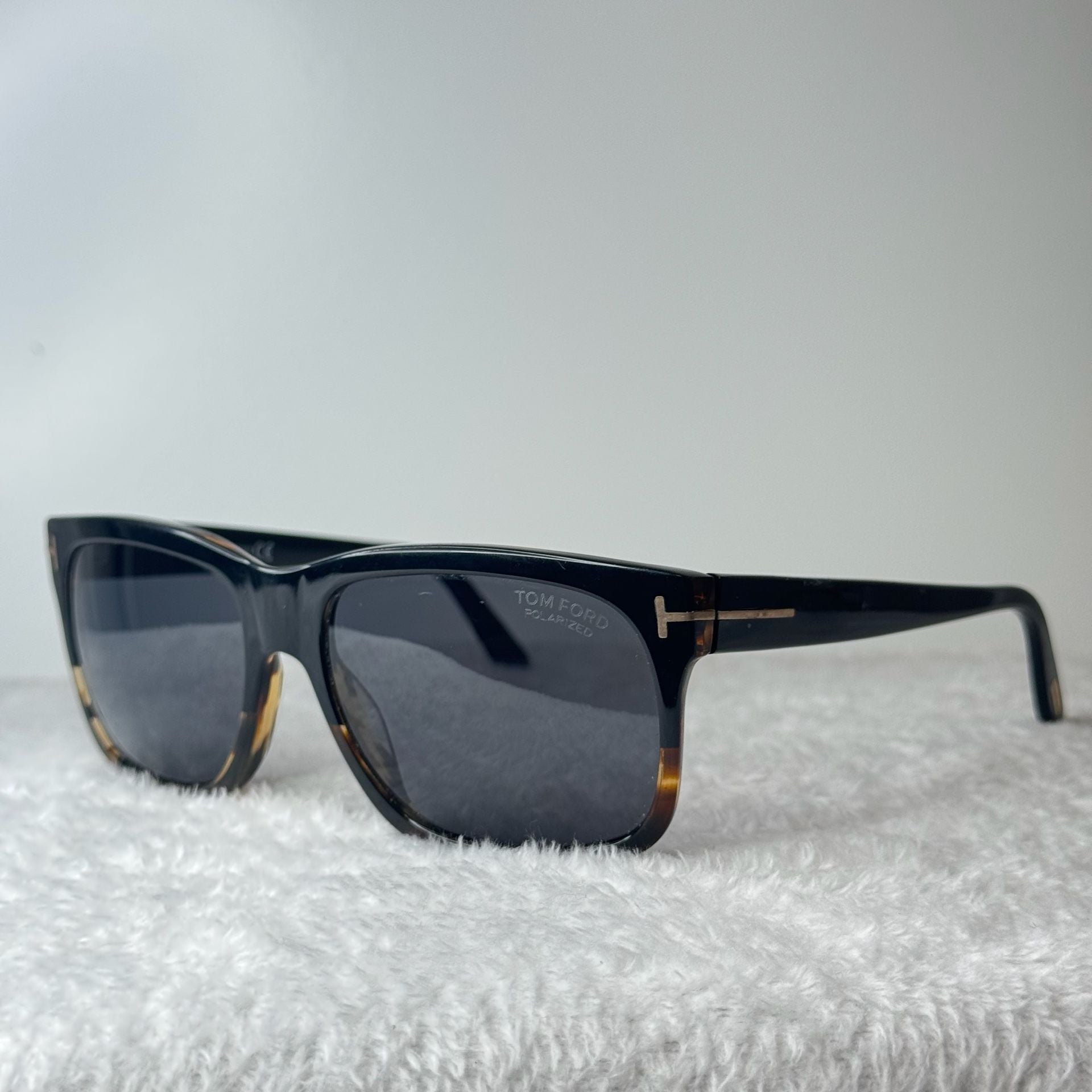 Tom Ford Barbara TF376 05D Black/Havana Polarized Rectangular Sunglasses 4