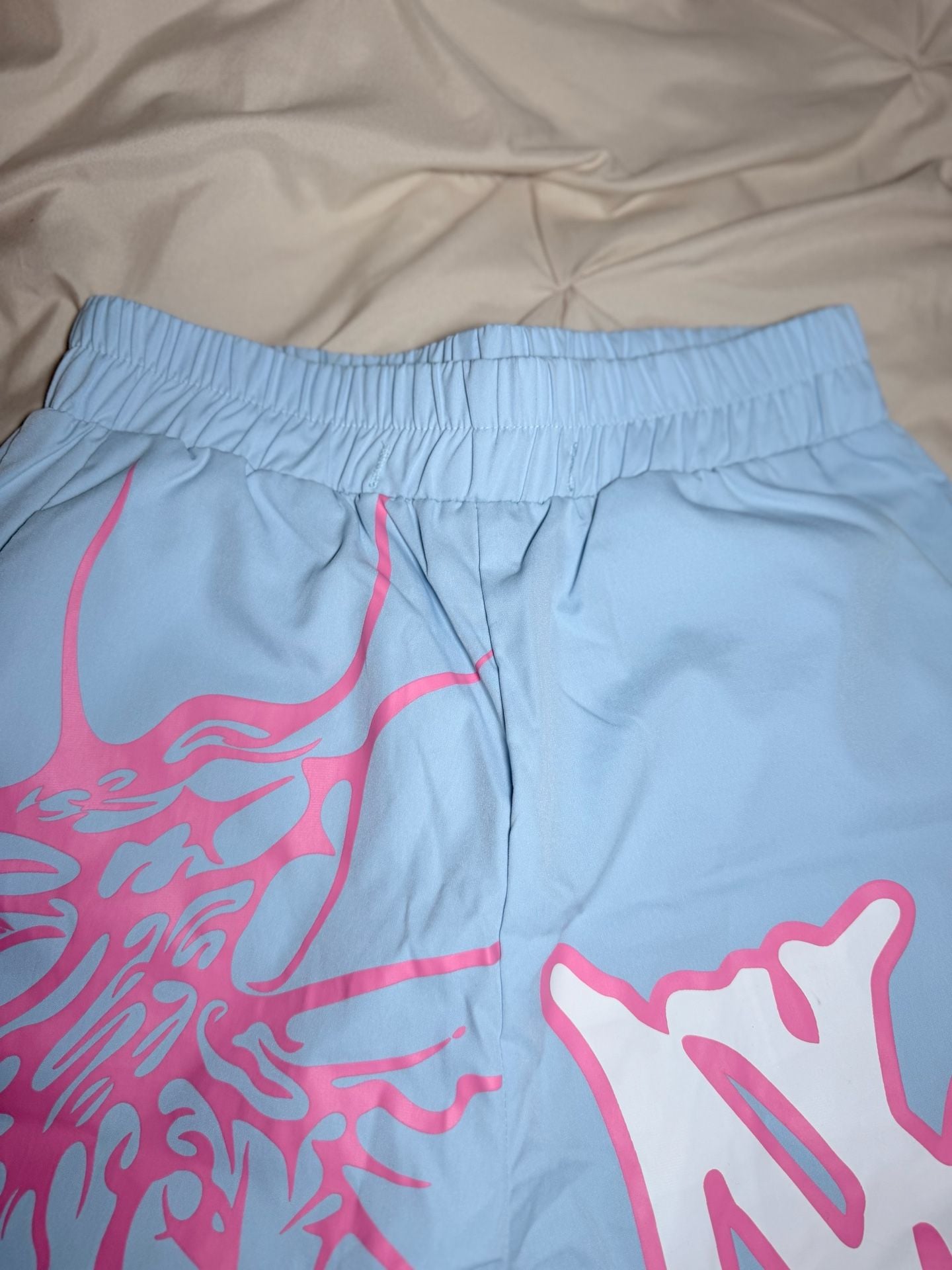 ROMWE Men Prep Y2K NY Graphic Contrast Trim Mesh Basketball Shorts 10