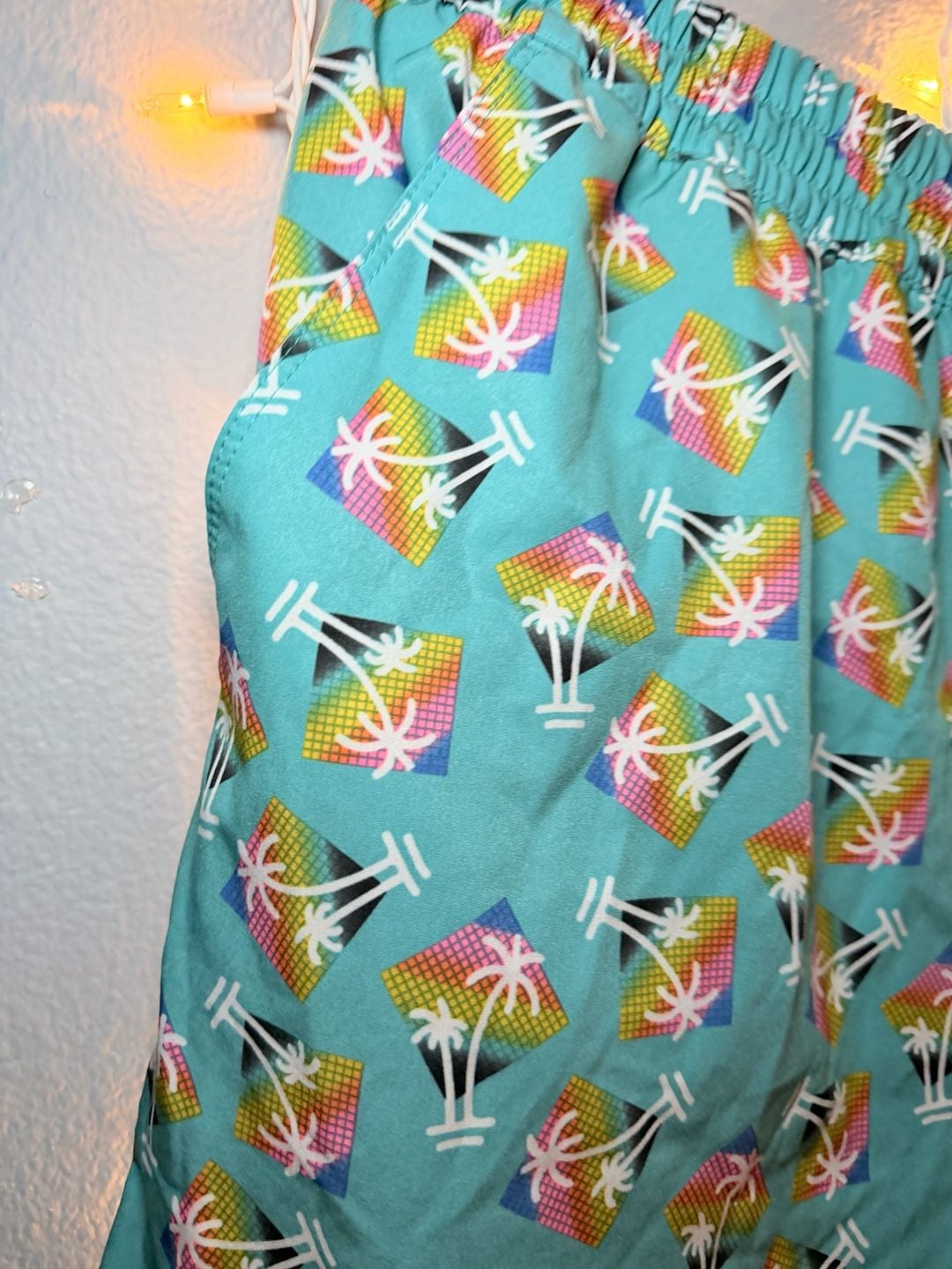 Hurley Men's Rainbow Palm Tree AOP Volley Swim Trunk Shorts Aqua XL 3