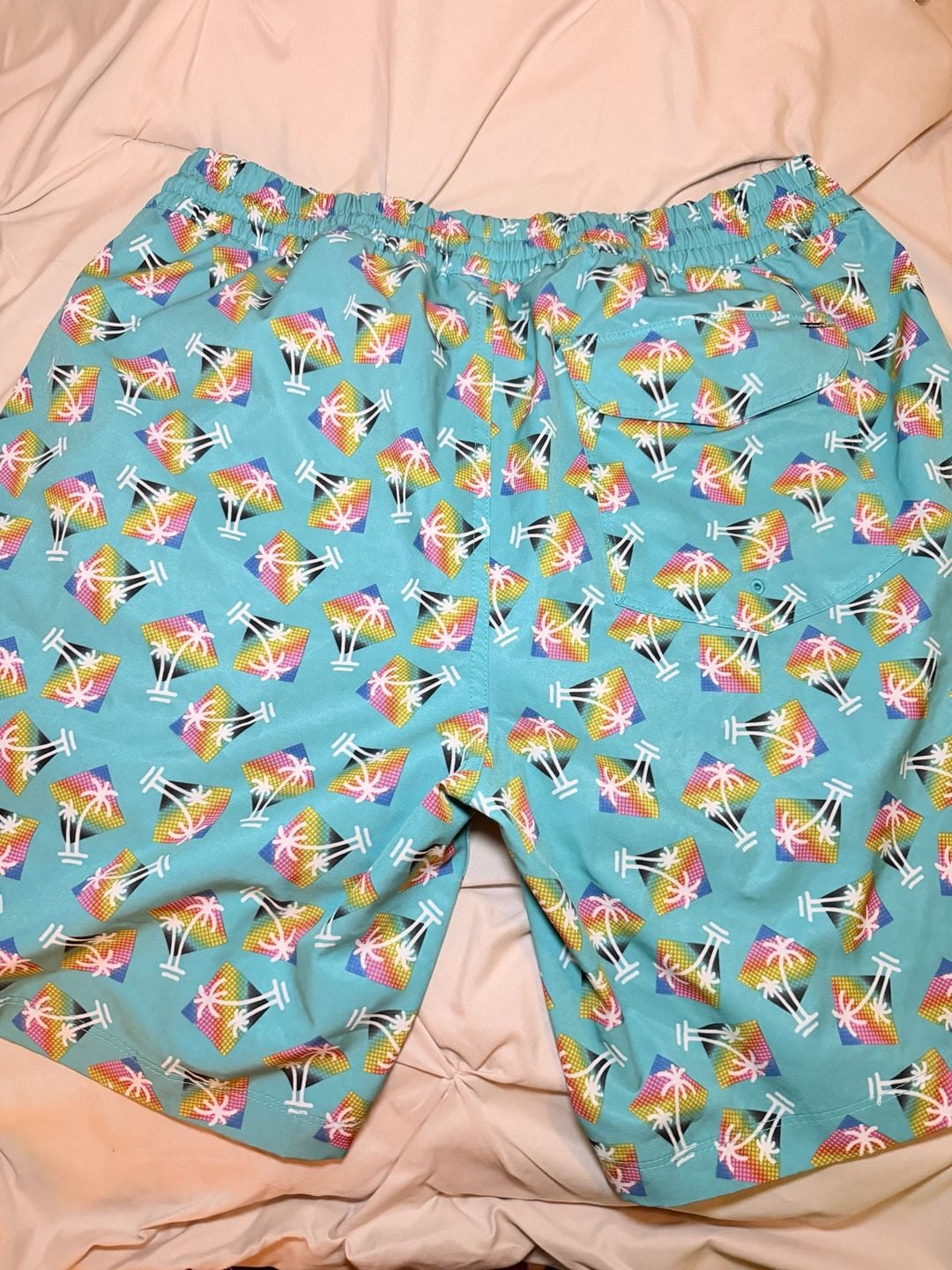 Hurley Men's Rainbow Palm Tree AOP Volley Swim Trunk Shorts Aqua XL 7
