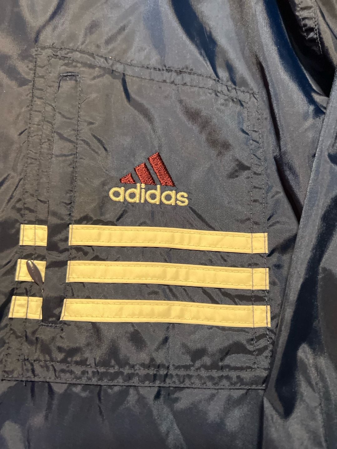 Vintage 90s Adidas Navy Blue Full Zip Windbreaker Jacket with Large Back Logo 4