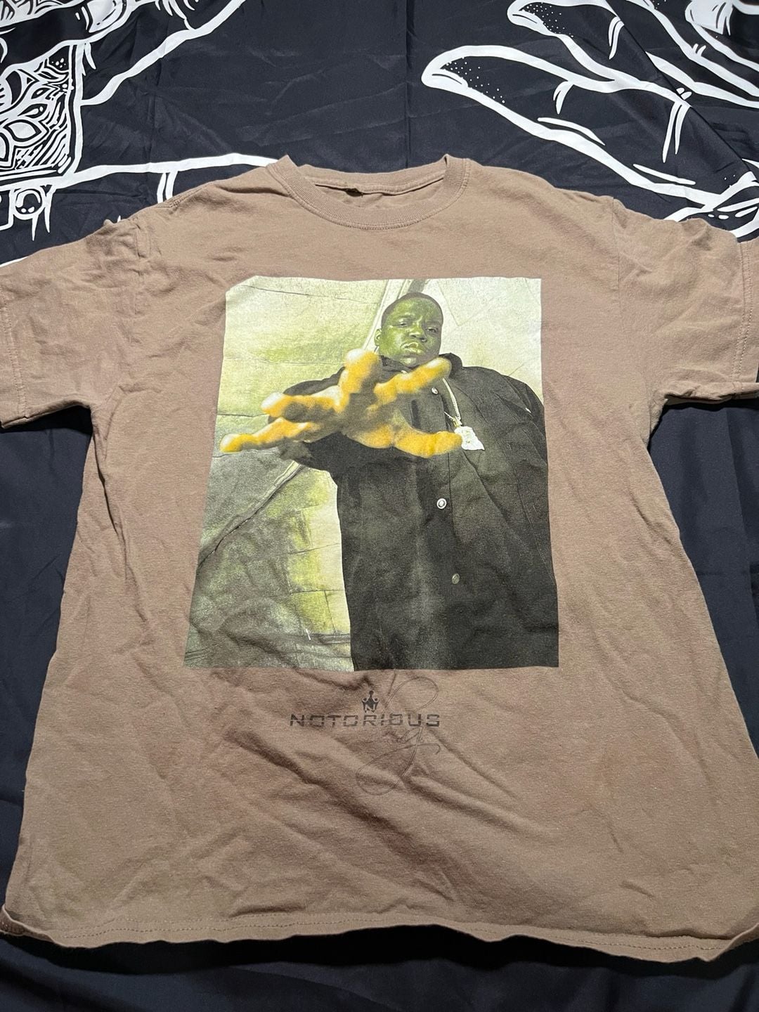 The Notorious B.I.G. Biggie Smalls Brown Graphic T-Shirt Size Medium 2