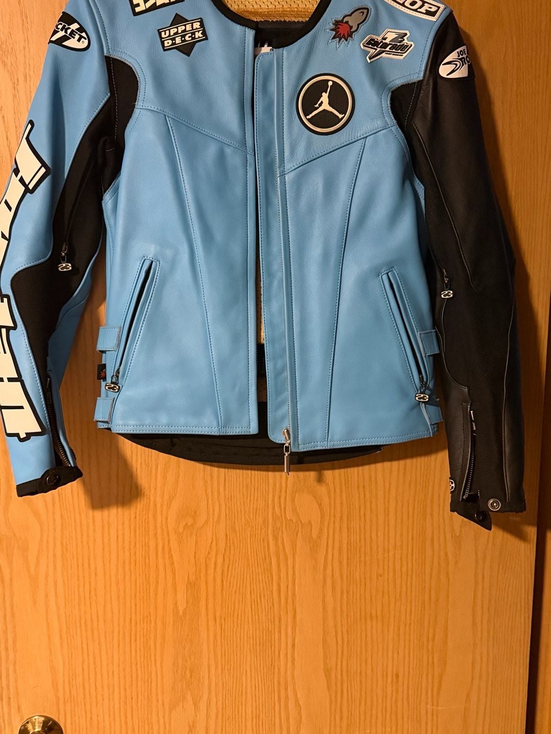 Joe Rocket Jordan Motorsports Leather Motorcycle Jacket Blue/Black 2