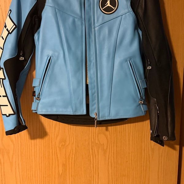 Joe Rocket Jordan Motorsports Leather Motorcycle Jacket Blue/Black