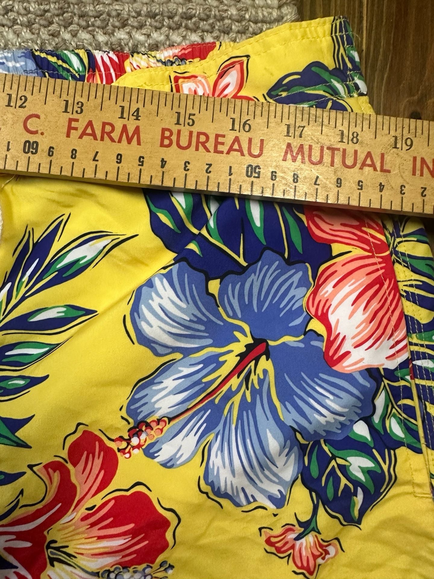Polo Ralph Lauren Men's Kailua Yellow Hibiscus Floral Print Swim Trunks XXL 5