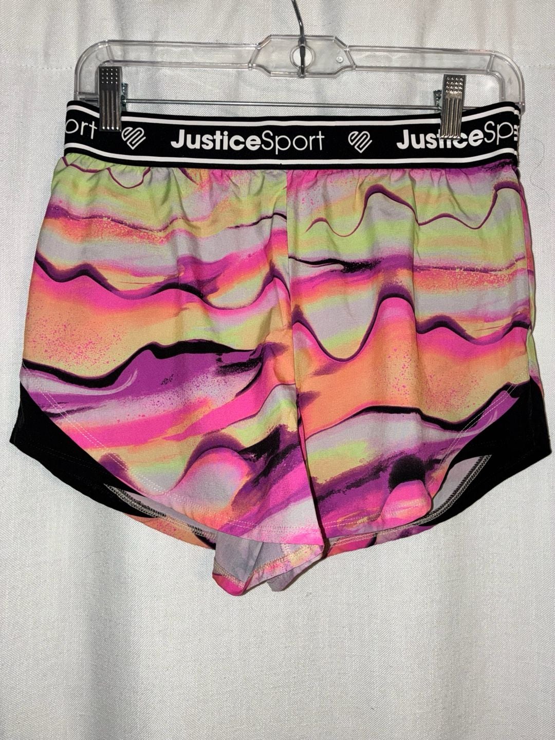 Justice Sport Girls Multicolor Abstract Print Running Shorts Size XL (16/18) 2