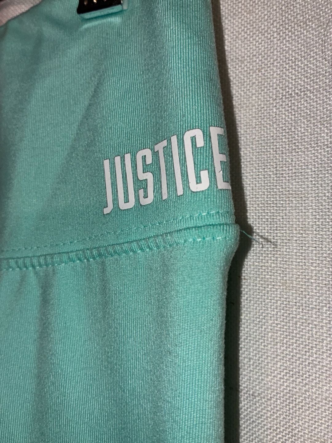 Justice Active Girls Mesh Moto Stripe Leggings Size 14/16 Aqua Mint 4