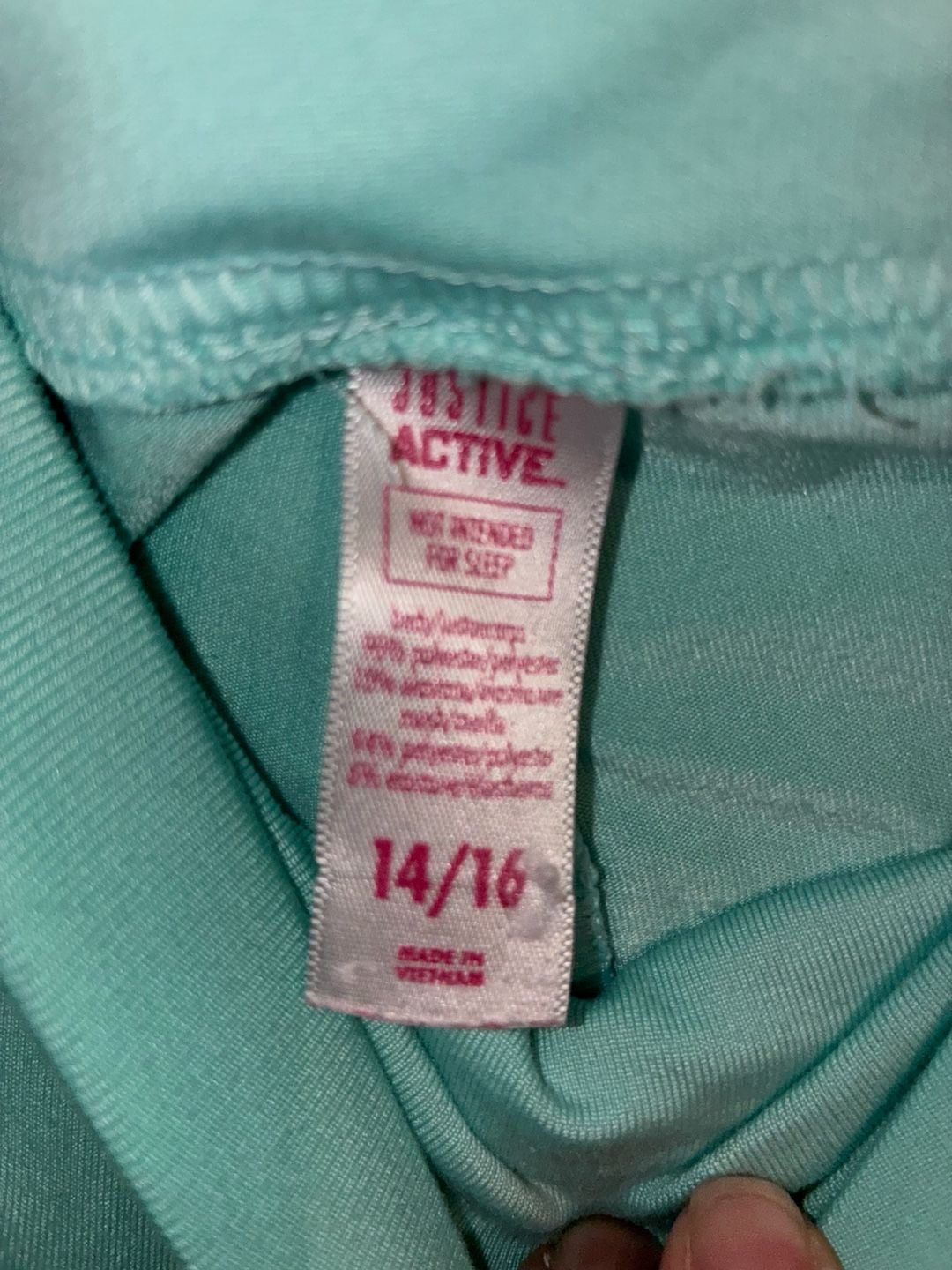 Justice Active Girls Mesh Moto Stripe Leggings Size 14/16 Aqua Mint 5