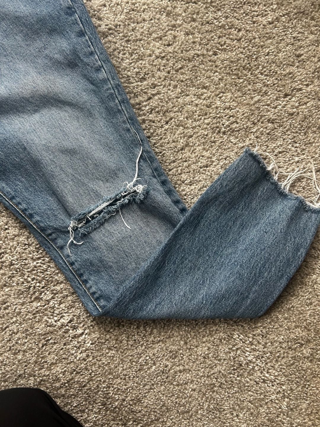 Free People We The Free Size 29 Button-Fly Distressed Straight Leg Jeans 4