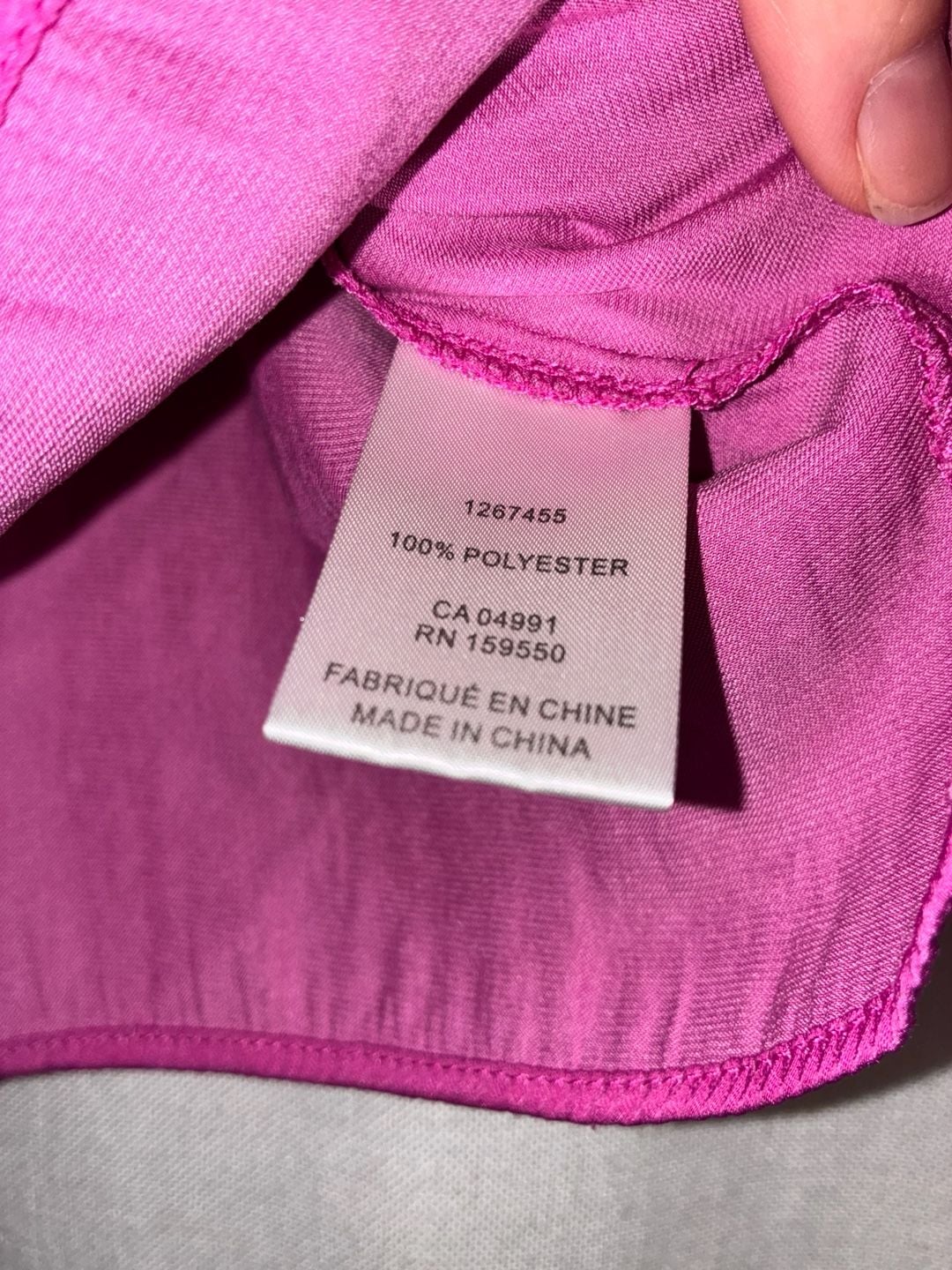 Maison d'Amélie Paris Magenta Pink Smocked Flutter Sleeve Tie Neck Blouse 7