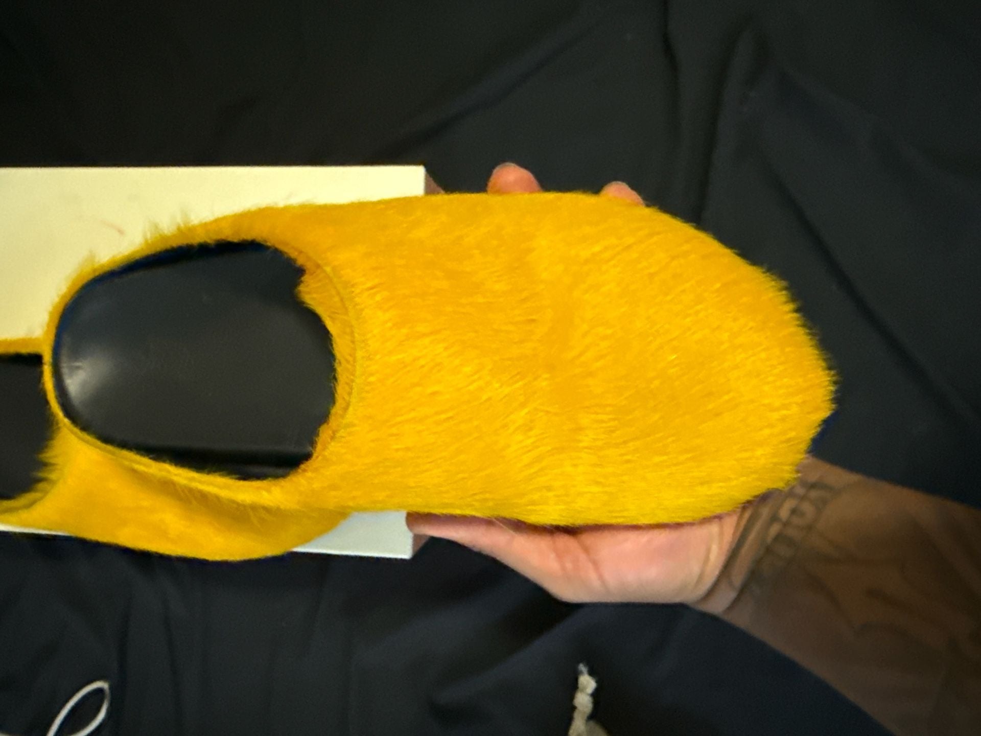 Marni Fussbett Sabot Curry Yellow Calf Hair Clogs 6