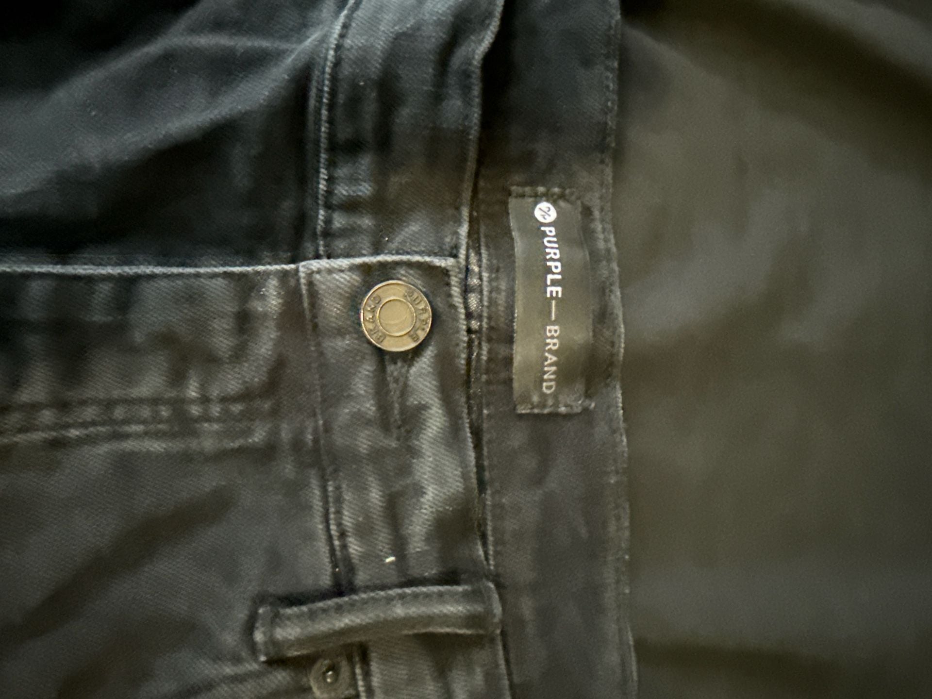 Purple Brand P001 Low Rise Slim Jeans Black Oil Wash 4