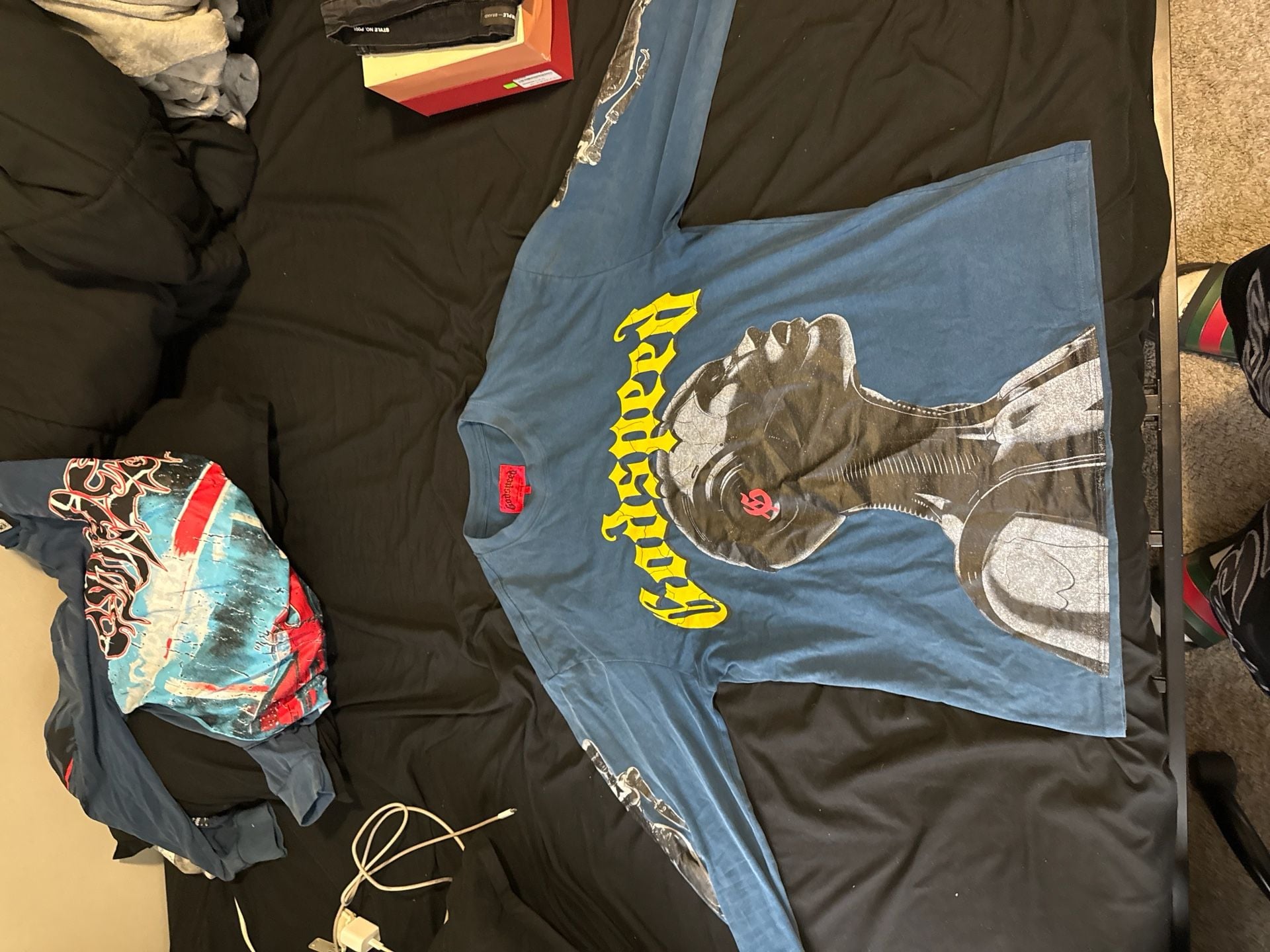 Godspeed "Out of Many, One" Blue Washed Graphic Long Sleeve Shirt XL(best offer) 1