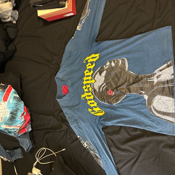 Godspeed "Out of Many, One" Blue Washed Graphic Long Sleeve Shirt XL(best offer) 